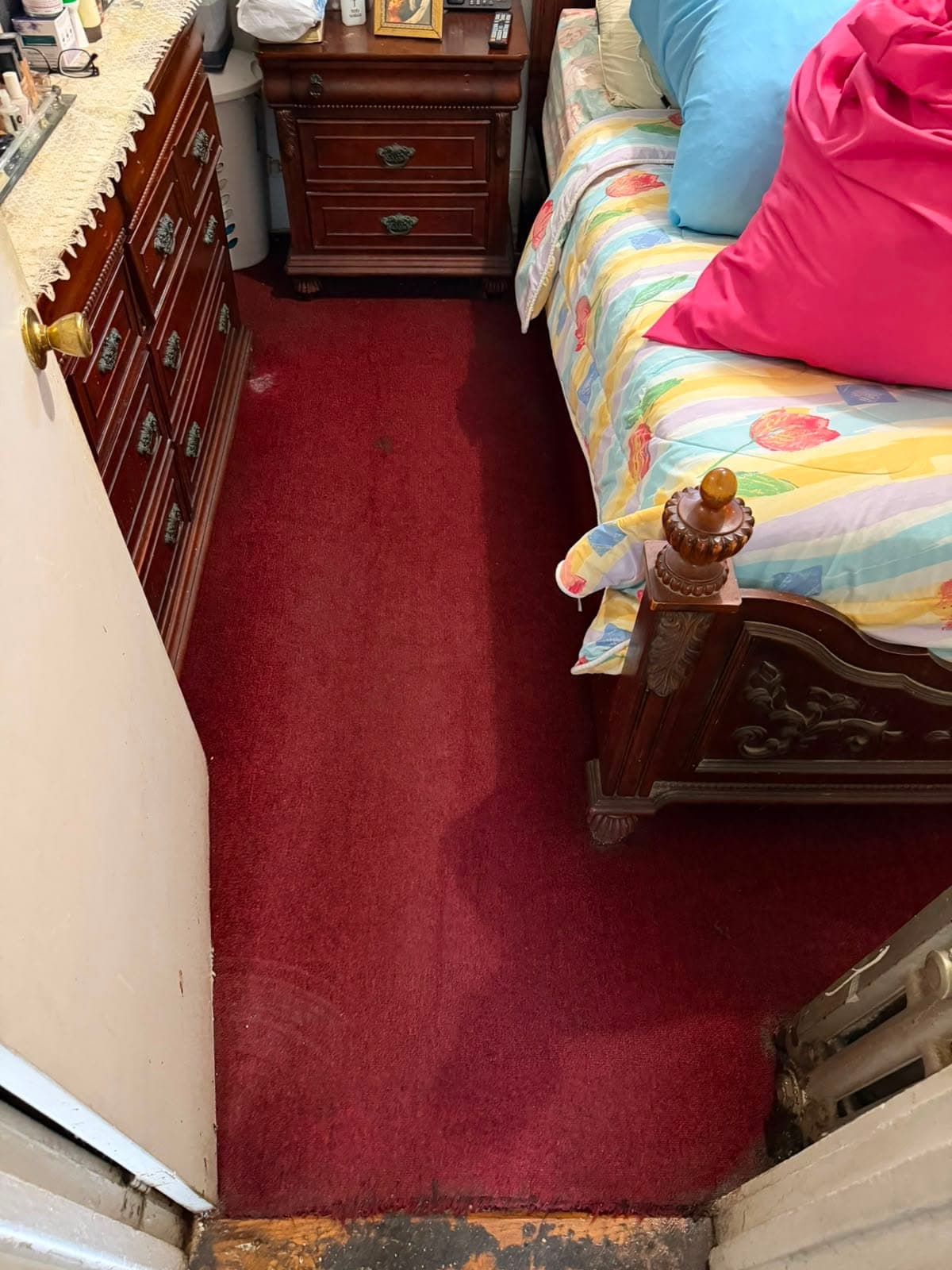 Soiled carpet restored to like-new condition after professional deep cleaning — after